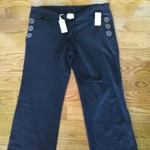 JOIE sweatpants BLACK NWT new button pocket pants large